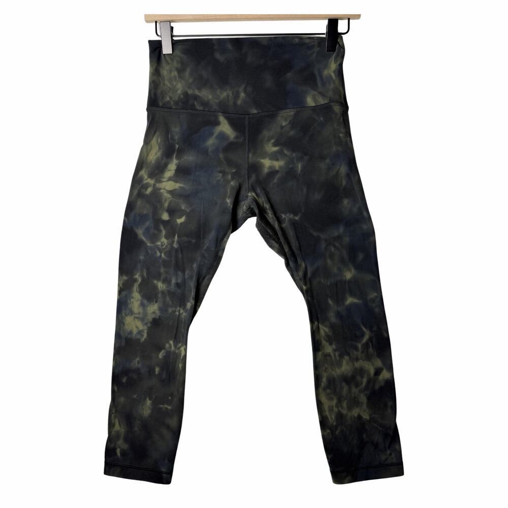 Lululemon Align Crop Legging Diamond Dye Graphite Grey Bronze Green Women Size 6